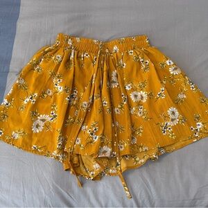 Floral Mustard Yellow Skort